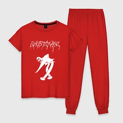 Пижама хлопковая женская Ghostemane 2, цвет: красный