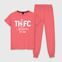 Пижама хлопковая женская THFC Est 1882 цвета коралловый — фото 1
