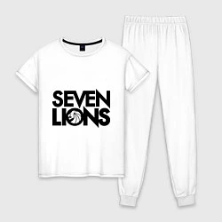 Пижама хлопковая женская 7 Lions, цвет: белый