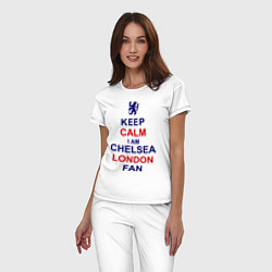 Пижама хлопковая женская Keep Calm & Chelsea London fan, цвет: белый — фото 2