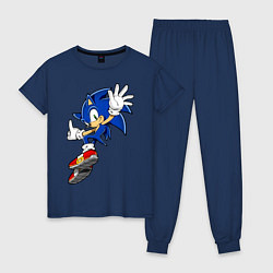 Пижама хлопковая женская Sonic, цвет: тёмно-синий