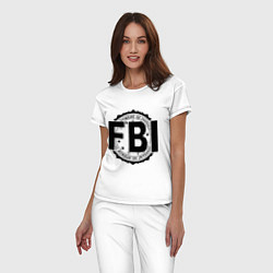 Пижама хлопковая женская FBI Agency, цвет: белый — фото 2