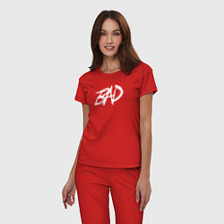 Пижама хлопковая женская XXXTentacion: BAD, цвет: красный — фото 2