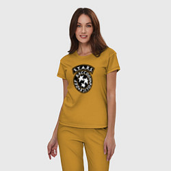 Пижама хлопковая женская STARS RACCOON CITY, цвет: горчичный — фото 2