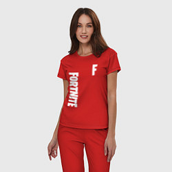 Пижама хлопковая женская FORTNITE, цвет: красный — фото 2