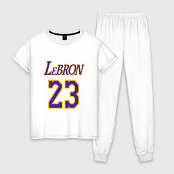 Пижама хлопковая женская LeBron 23, цвет: белый