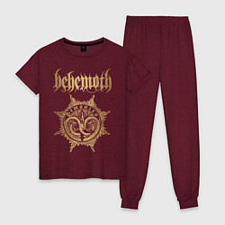 Пижама хлопковая женская Behemoth: Demonica, цвет: меланж-бордовый
