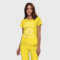 Пижама хлопковая женская Parkway Drive: 2481 цвета желтый — фото 2