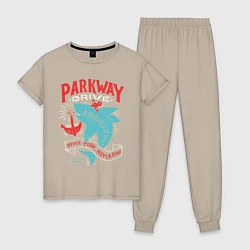 Пижама хлопковая женская Parkway Drive: Unbreakable, цвет: миндальный