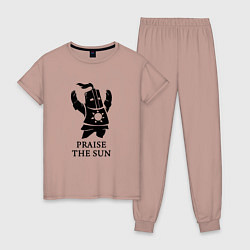 Пижама хлопковая женская Praise the Sun, цвет: пыльно-розовый