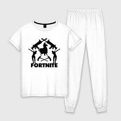Пижама хлопковая женская Fortnite Team, цвет: белый