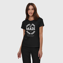 Пижама хлопковая женская MADI, цвет: черный — фото 2
