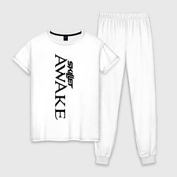 Пижама хлопковая женская Skillet Awake, цвет: белый