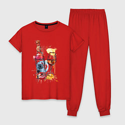 Пижама хлопковая женская Винишко, цвет: красный