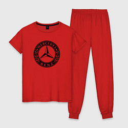 Пижама хлопковая женская MERCEDES-BENZ: Classic, цвет: красный