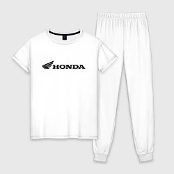 Пижама хлопковая женская HONDA, цвет: белый