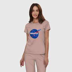 Пижама хлопковая женская NASA Delorean 88 mph, цвет: пыльно-розовый — фото 2