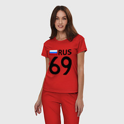Пижама хлопковая женская RUS 69, цвет: красный — фото 2