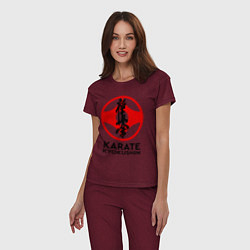 Пижама хлопковая женская Karate Kyokushin, цвет: меланж-бордовый — фото 2