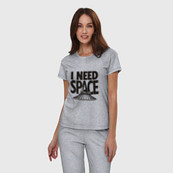 Пижама хлопковая женская I Need Space, цвет: меланж — фото 2