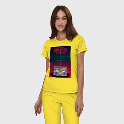 Пижама хлопковая женская Название и магнитофон, цвет: желтый — фото 2