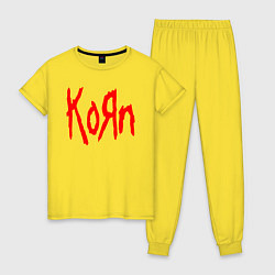 Пижама хлопковая женская KORN, цвет: желтый