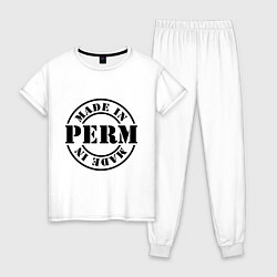Пижама хлопковая женская Made in Perm, цвет: белый