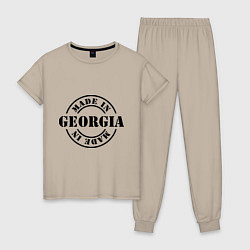 Пижама хлопковая женская Made in Georgia (сделано в Грузии), цвет: миндальный