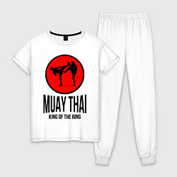 Пижама хлопковая женская Muay thai fighters, цвет: белый