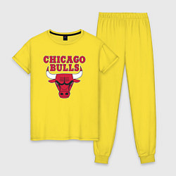 Пижама хлопковая женская CHICAGO BULLS, цвет: желтый