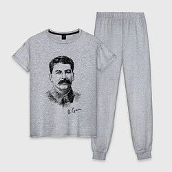 Пижама хлопковая женская Товарищ Сталин, цвет: меланж