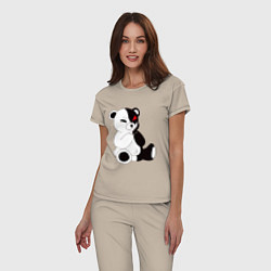 Пижама хлопковая женская Monokuma, цвет: миндальный — фото 2
