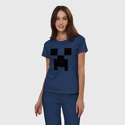 Пижама хлопковая женская Minecraft, цвет: тёмно-синий — фото 2