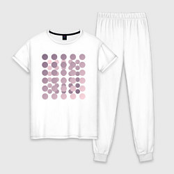 Пижама хлопковая женская Abstract circles, цвет: белый