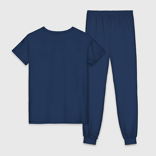 Женская пижама Мопс пауэрлифтер / Тёмно-синий – фото 2