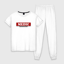 Пижама хлопковая женская MEDIC, цвет: белый