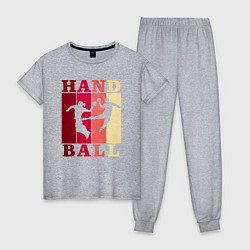 Пижама хлопковая женская Handball, цвет: меланж
