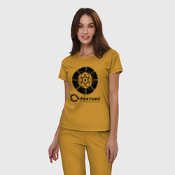 Пижама хлопковая женская PORTAL, цвет: горчичный — фото 2