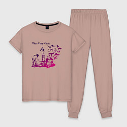 Пижама хлопковая женская Three Days Grace, цвет: пыльно-розовый