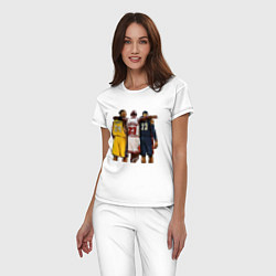 Пижама хлопковая женская Bryant, Jordan, James, цвет: белый — фото 2