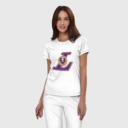 Пижама хлопковая женская Lakers, цвет: белый — фото 2