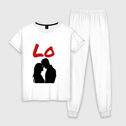 Пижама хлопковая женская LOVE 1 часть, цвет: белый
