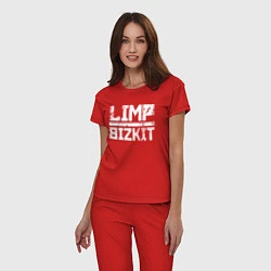 Пижама хлопковая женская LIMP BIZKIT, цвет: красный — фото 2