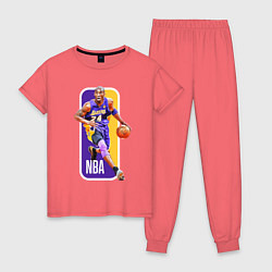 Пижама хлопковая женская NBA Kobe Bryant, цвет: коралловый