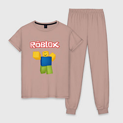 Пижама хлопковая женская ROBLOX, цвет: пыльно-розовый