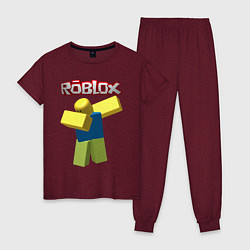 Пижама хлопковая женская Roblox Dab, цвет: меланж-бордовый