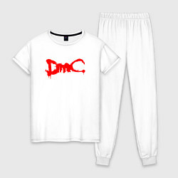 Пижама хлопковая женская DMC НА СПИНЕ, цвет: белый