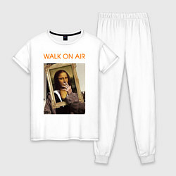 Пижама хлопковая женская Walk on Air, цвет: белый