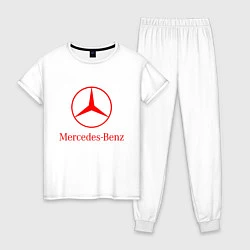 Пижама хлопковая женская MERCEDES, цвет: белый