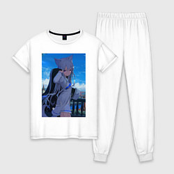 Пижама хлопковая женская Anime art, цвет: белый